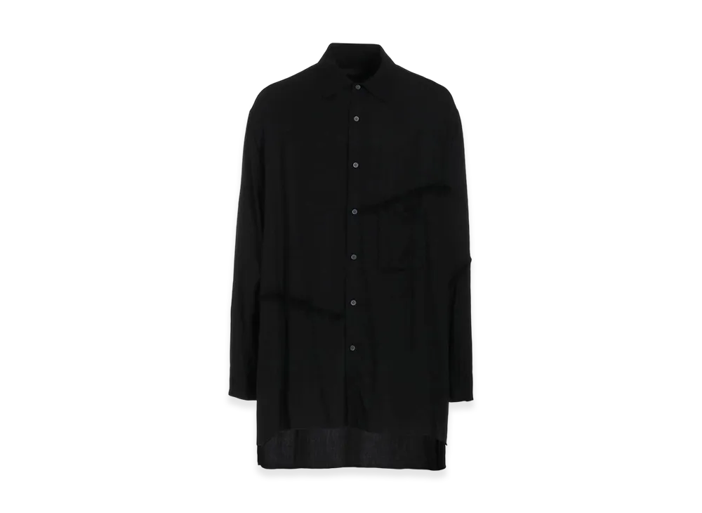 S'YTE Viscose Twill Cut-Off Oversized Regular Collar Shirt "Black"