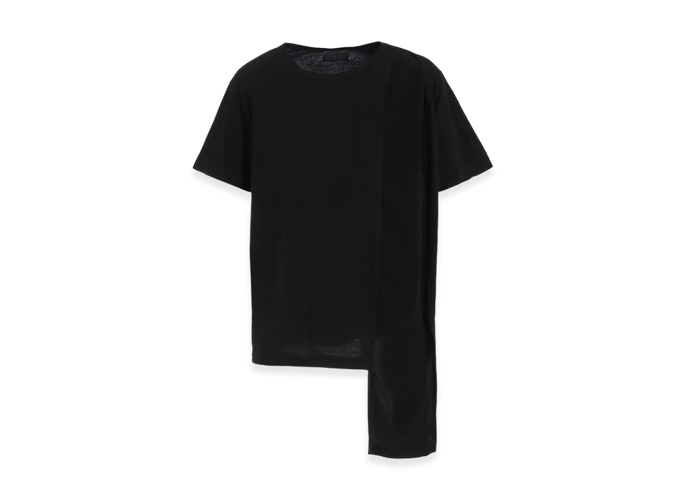 S'YTE Soft Jersey Crepe De Chine Asymmetrical T-Shirt "Black"