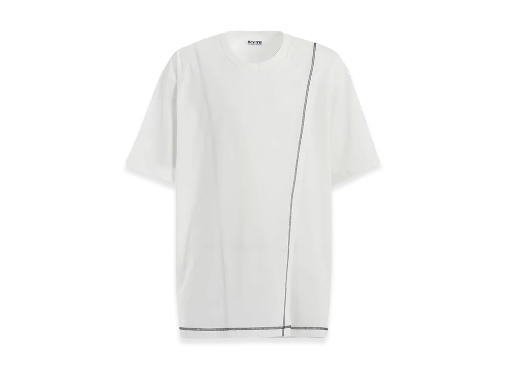 S'YTE Soft Jersey Color Stitch Layered T-Shirt "White"