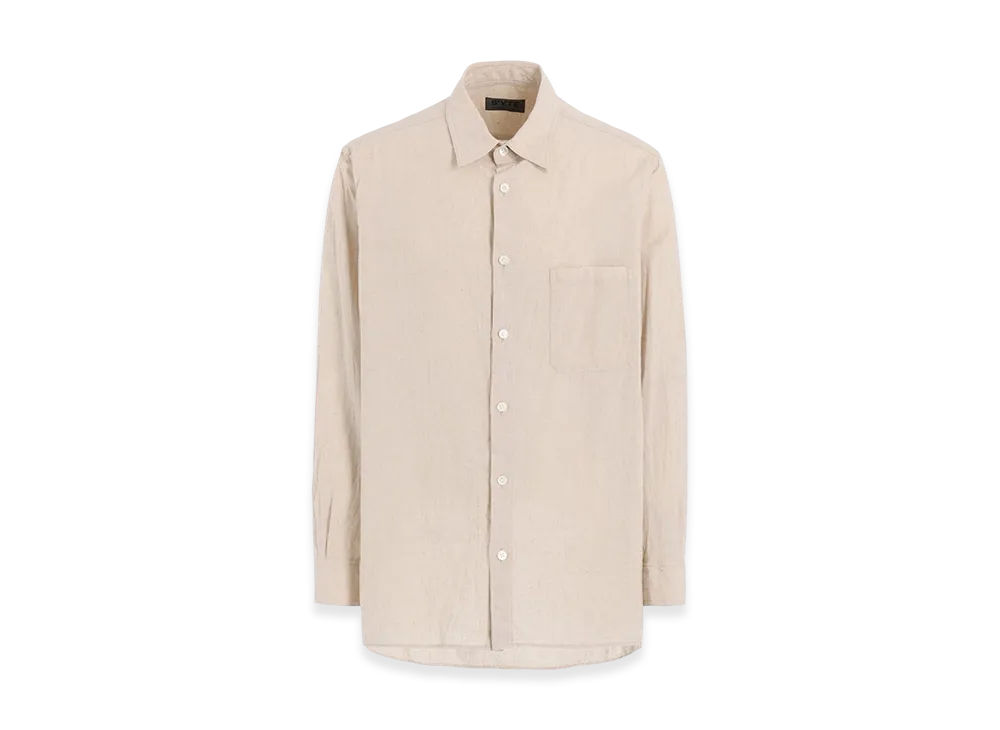 S'YTE Cotton/Linen Poplin Loose-Fit Regular Collar Shirt "Ecru"