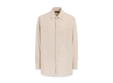 S'YTE Cotton/Linen Poplin Loose-Fit Regular Collar Shirt "Ecru"