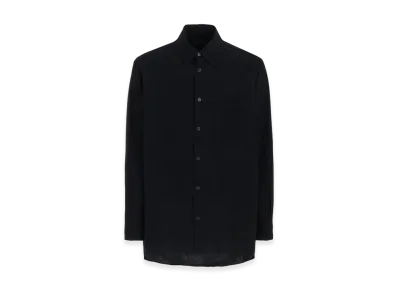 S'YTE Cotton/Linen Poplin Loose-Fit Regular Collar Shirt "Black"