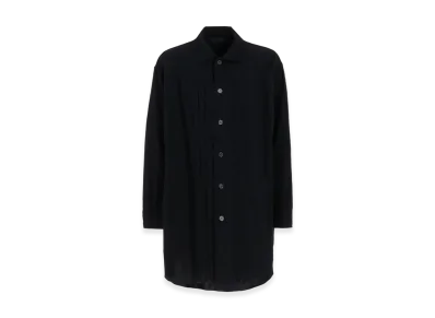 S'YTE Cotton/Linen Poplin Pleated Oversize Shirt "Black"