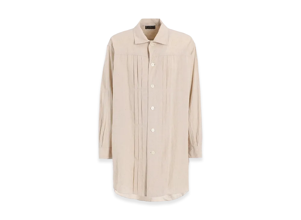 S'YTE Cotton/Linen Poplin Pleated Oversize Shirt "Ecru"