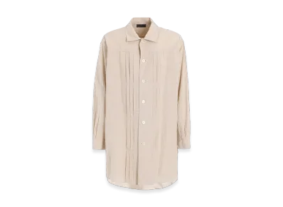 S'YTE Cotton/Linen Poplin Pleated Oversize Shirt "Ecru"