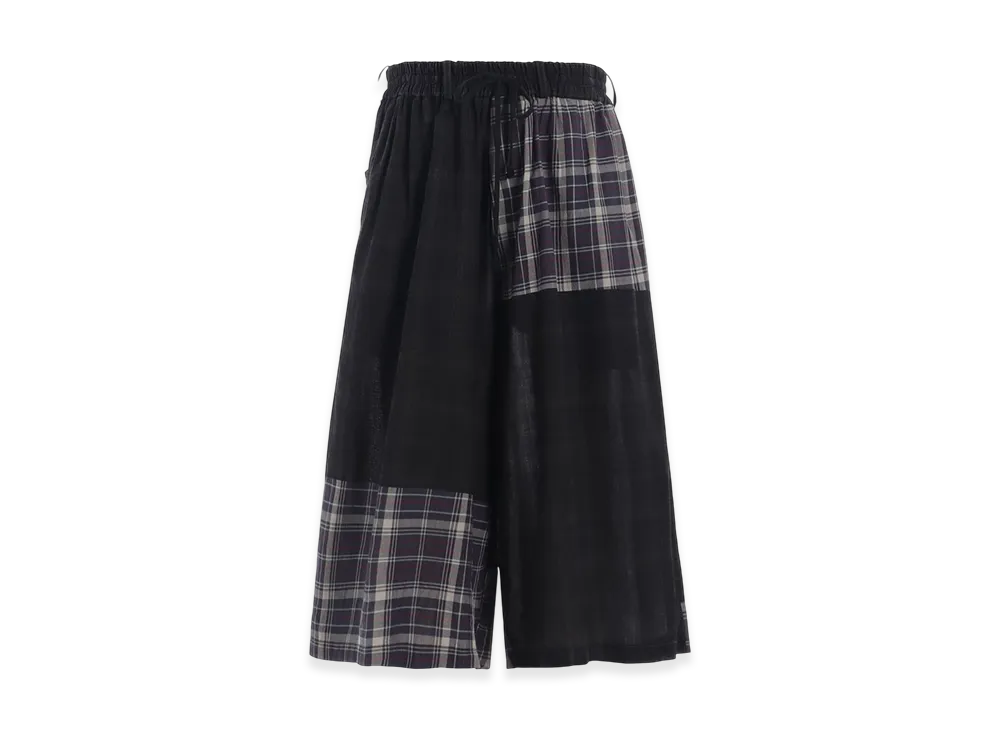 S'YTE Madras Check Pigment Print Culotte Pants "Navy"