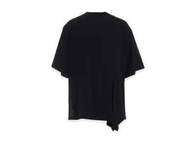 S'YTE Cotton Jersey Fabric Switch H/S Draped T-Shirt "Black/Black"