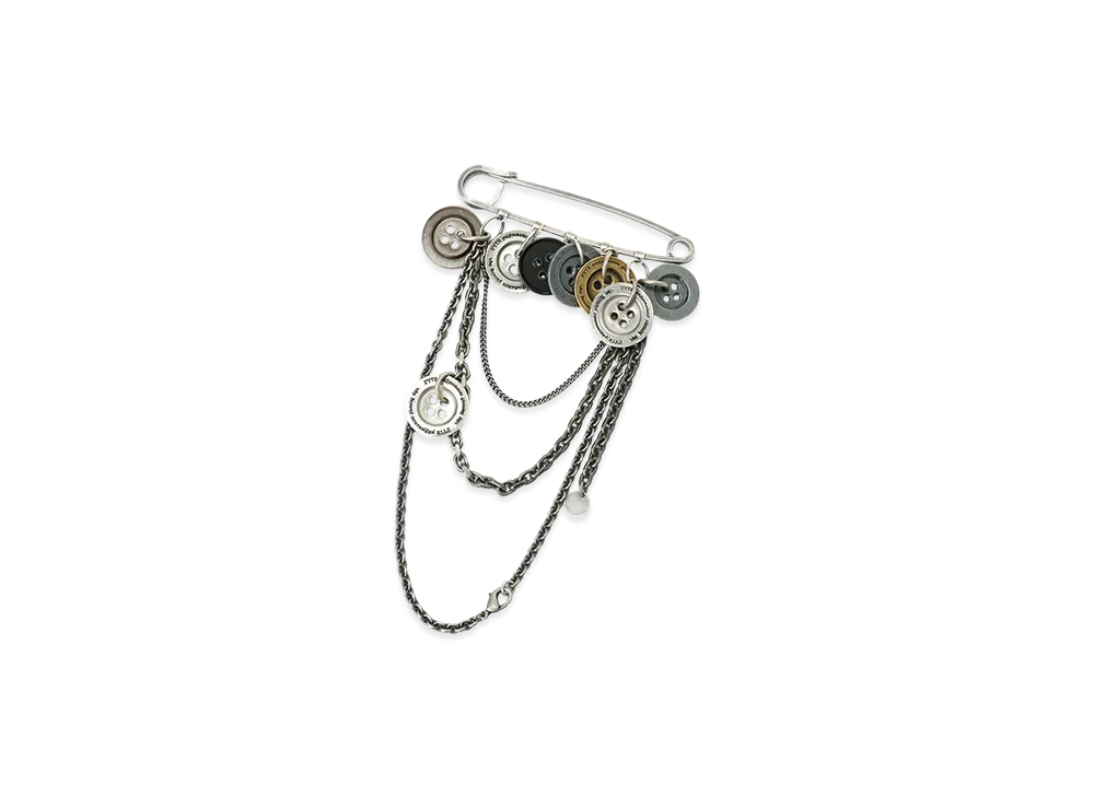 S'YTE Brass Multi-Button Brooch "Silver"