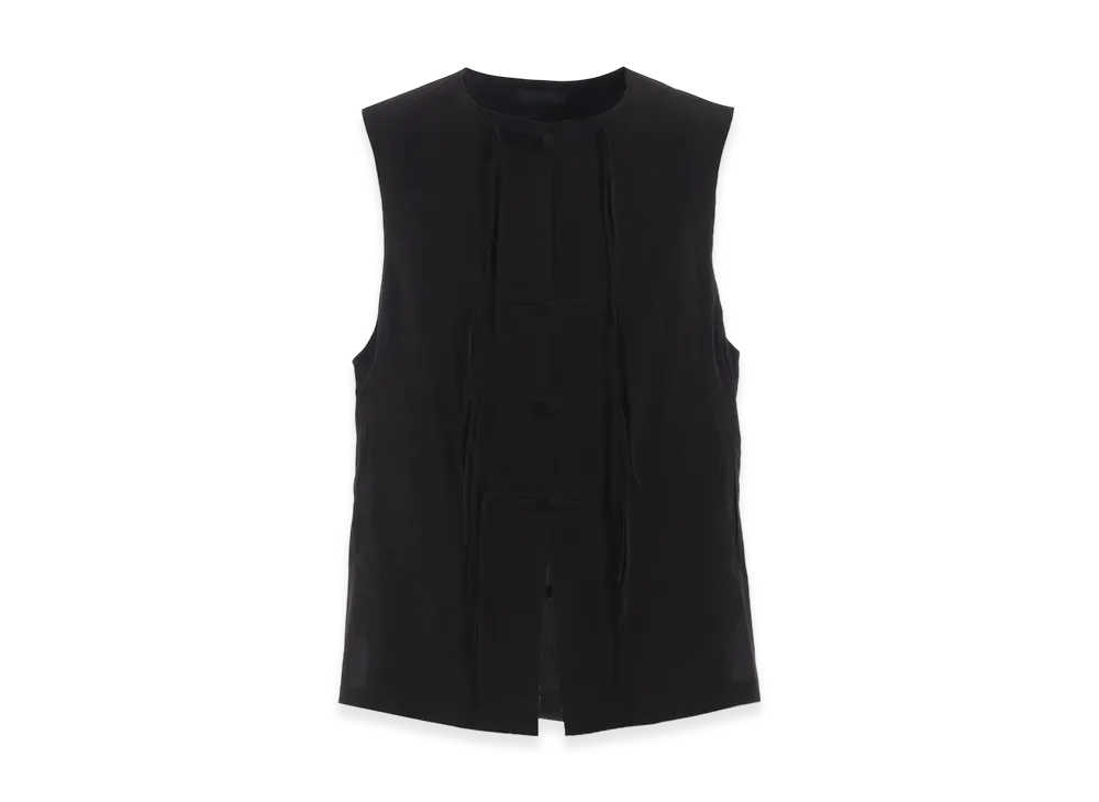 S'YTE Crepe de Chine China Button Vest "Black"
