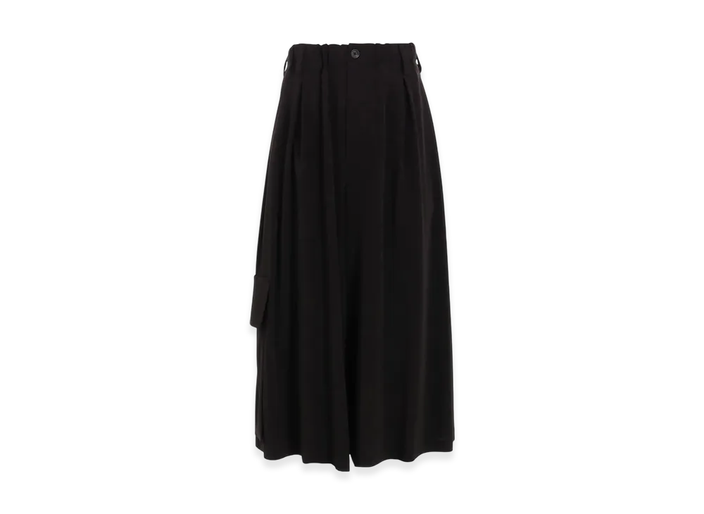 S'YTE Crepe de Chine Cropped Wide Pants With Gusseted Flap Pocket "Black"