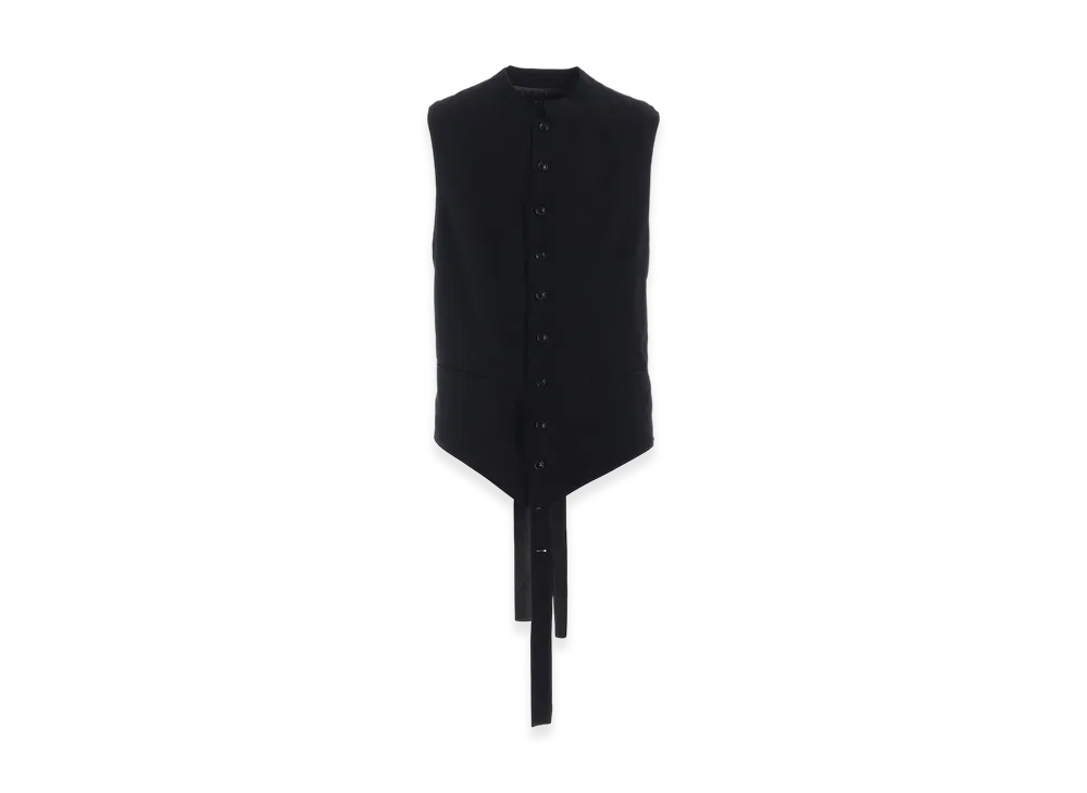 S'YTE Cotton/Linen Dungaree Stand Collar Vest "Black"