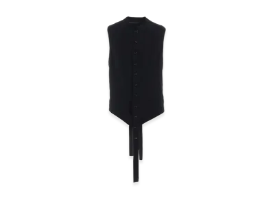 S'YTE Cotton/Linen Dungaree Stand Collar Vest "Black"