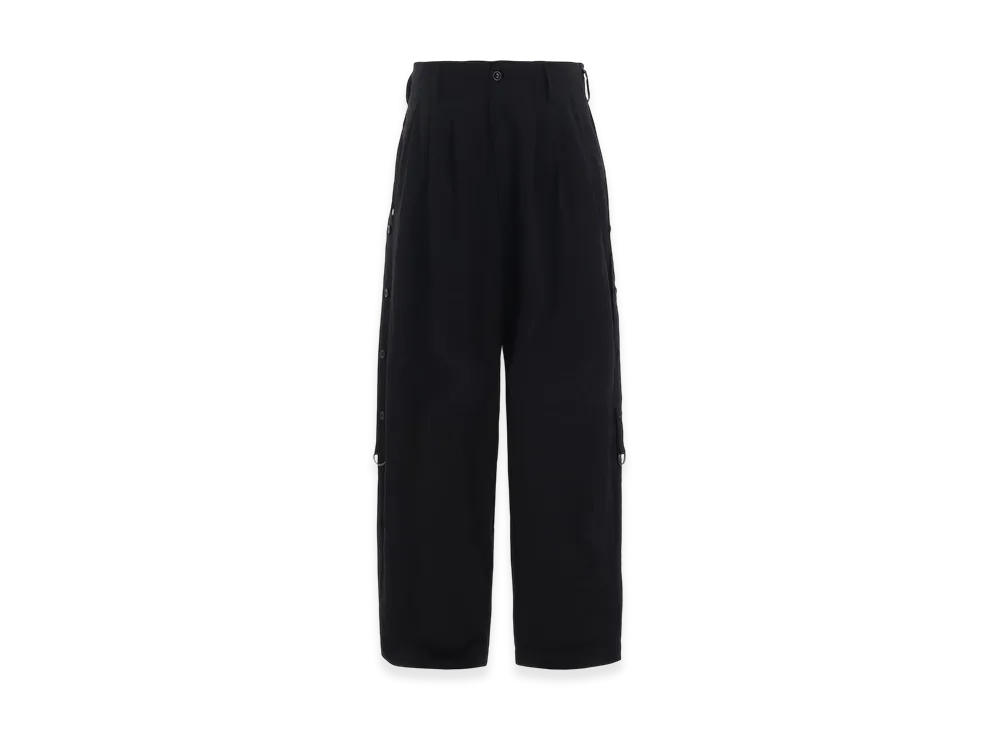 S'YTE Cotton/Linen Dungaree Sidebanded Pants "Black"