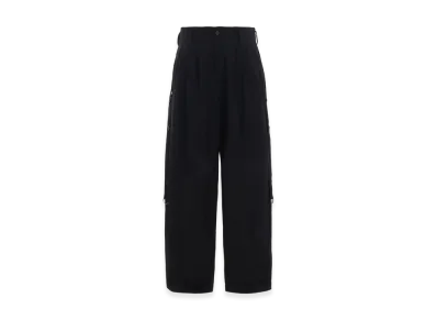 S'YTE Cotton/Linen Dungaree Sidebanded Pants "Black"