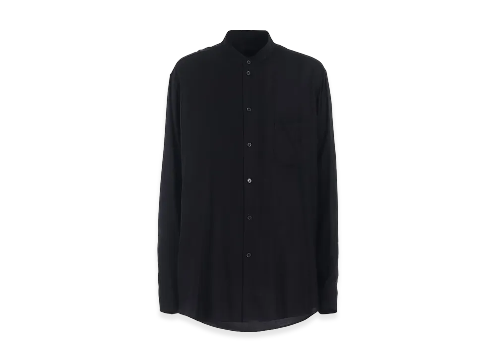 S'YTE Rayon Twill Loose Fit Stand Collar Shirt "Black"