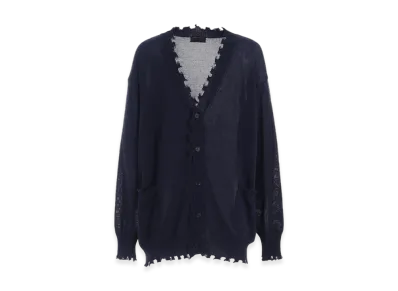 S'YTE Compact Twist 10G Damaged Knitted Cardigan "Navy"