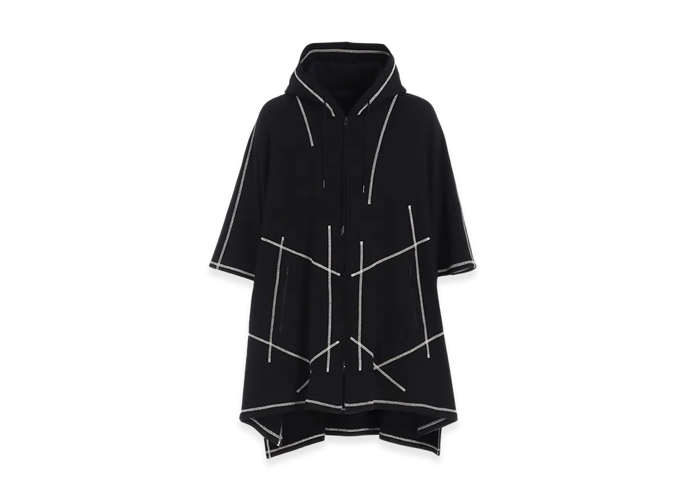S'YTE French Terry Random Stitch Poncho "Black"