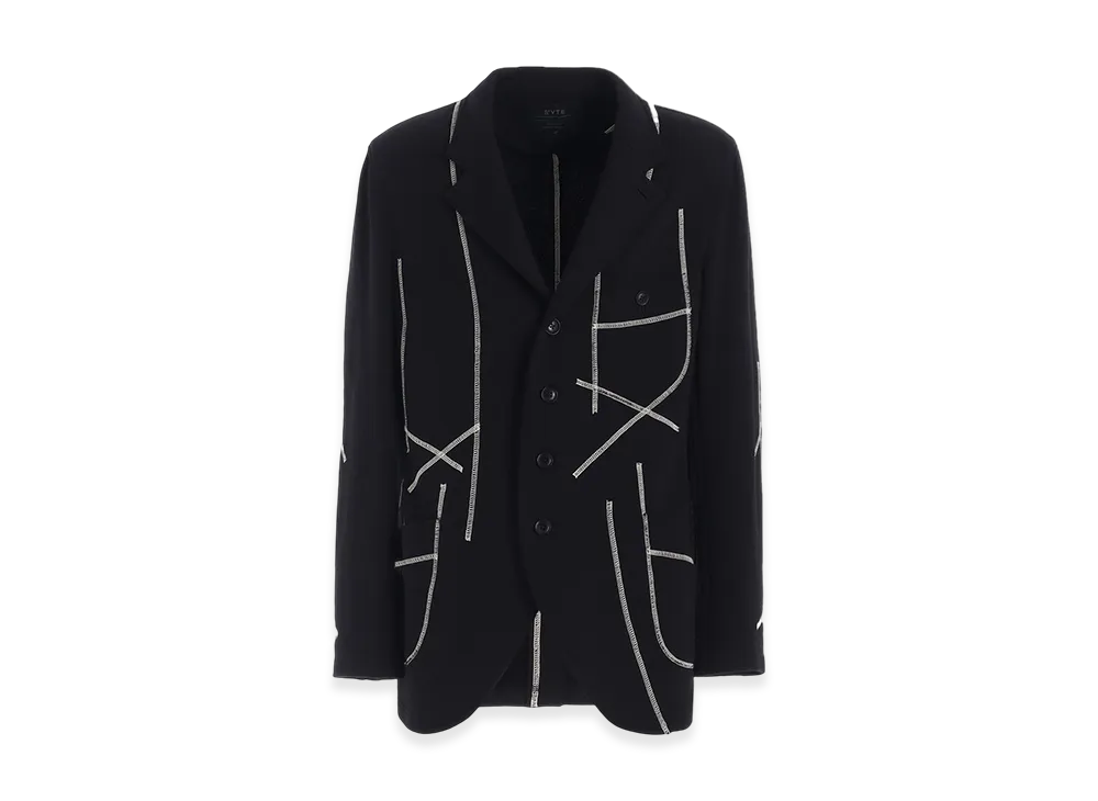 S'YTE French Terry Random Stitch 4 Button Jacket "Black"