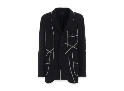 S'YTE French Terry Random Stitch 4 Button Jacket "Black"