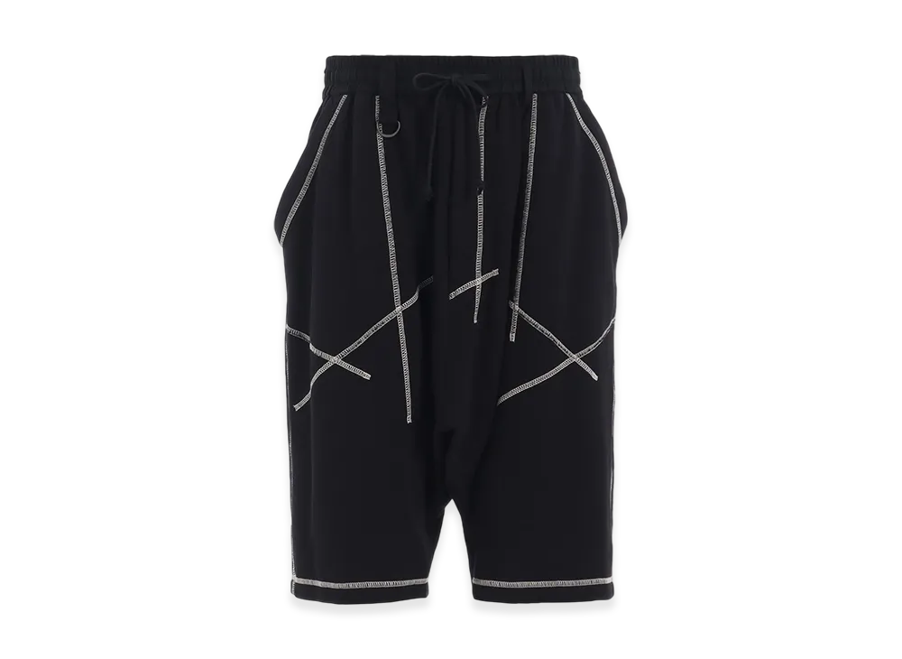S'YTE French Terry Random Stitch Sarouel Shorts "Black"