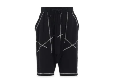 S'YTE French Terry Random Stitch Sarouel Shorts "Black"