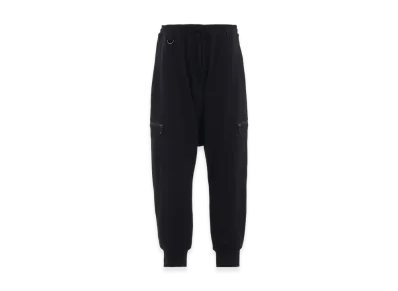 S'YTE French Terry Ribbed Hem Sarouel Pants "Black"