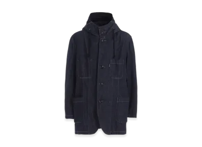 S'YTE 7oz Two-Tone Denim Hooded Jacket "Indigo"