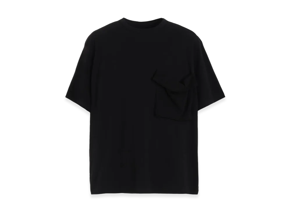 S'YTE Soft JerseyCrepe De Chine Pocket T-Shirt "Black"