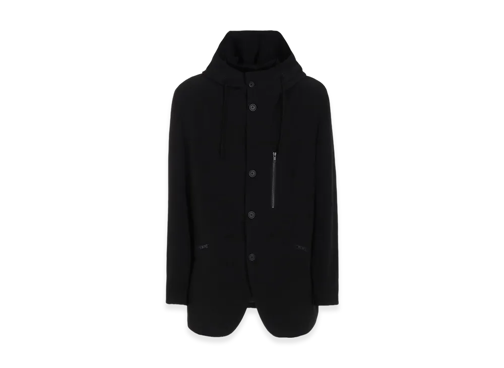 S'YTE Crepe de Chine Hooded Jacket "Black"