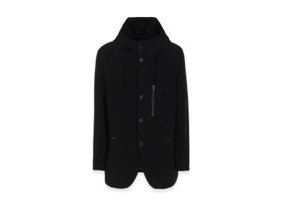S'YTE Crepe de Chine Hooded Jacket "Black"
