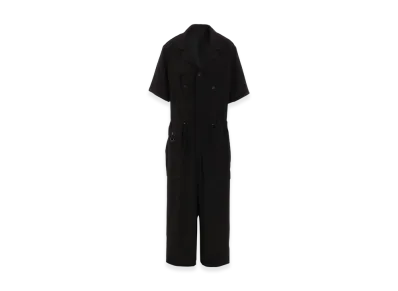 S'YTE Crepe de Chine Short Sleeve Military All-In-One "Black"