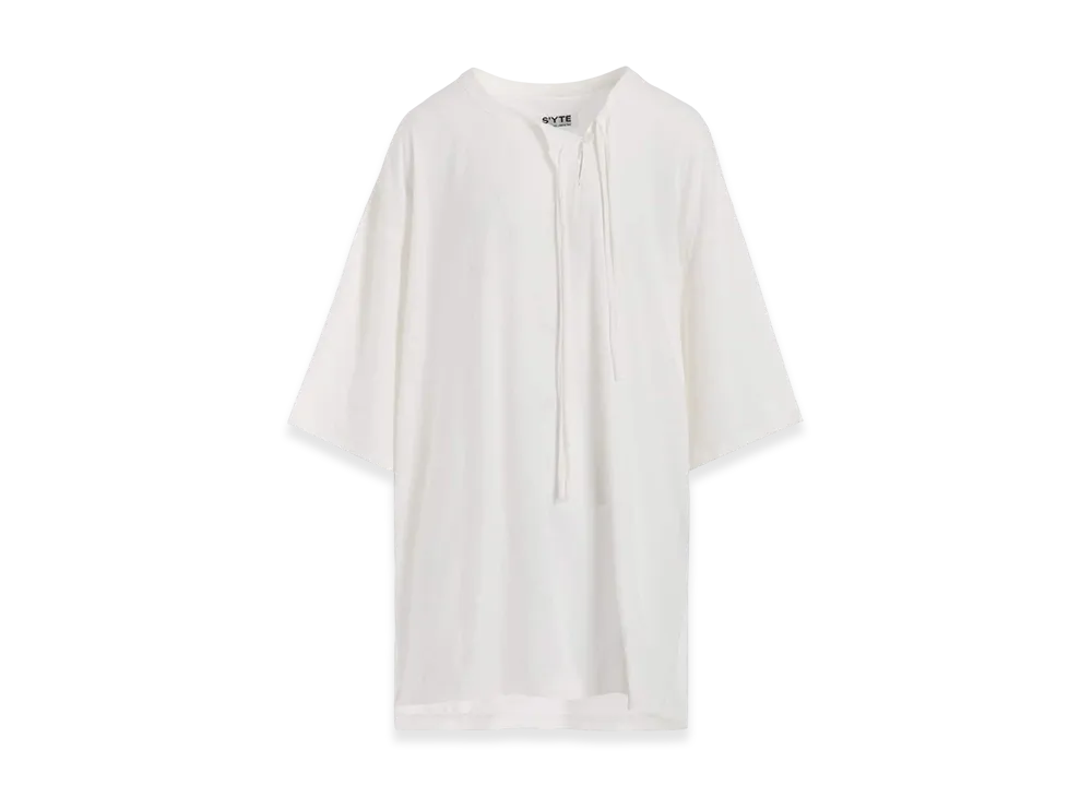 S'YTE Soft Jersey Asymmetrical Skipper T-Shirt "White"