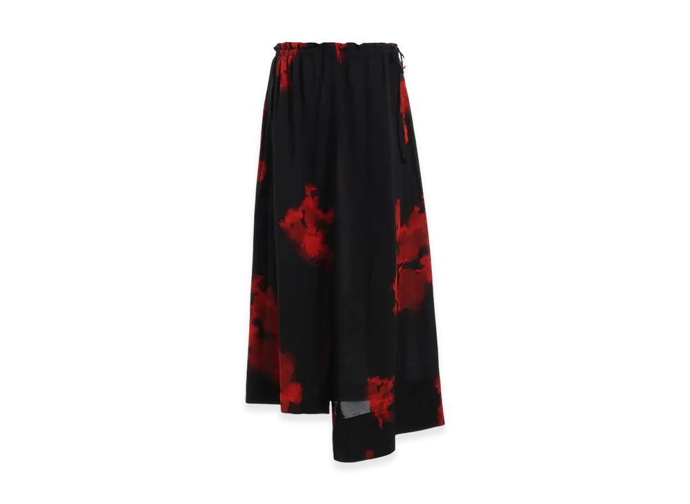 S'YTE Flames Pattern Waist-String Gathered Skirt "Black"