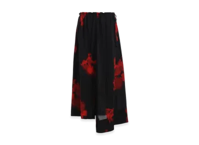 S'YTE Flames Pattern Waist-String Gathered Skirt "Black"