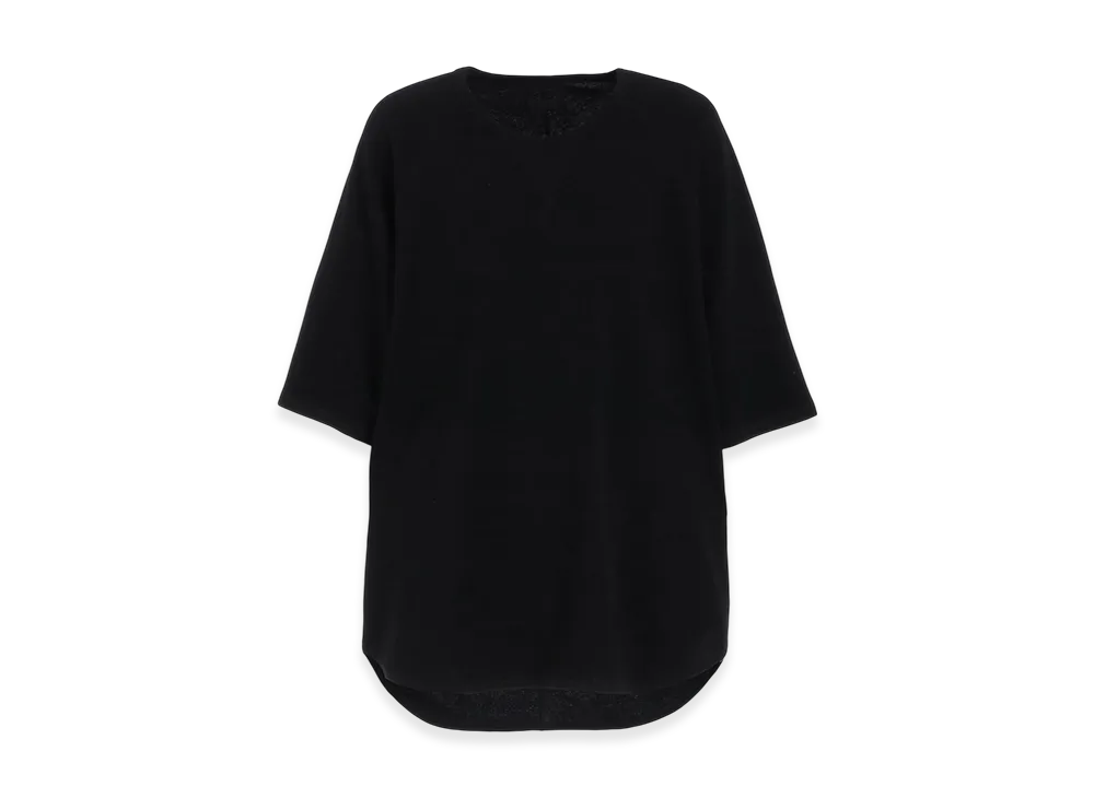S'YTE Cotton Gauze Back Center Stitch Oversized Raglan Sleeve T-Shirt "Black"