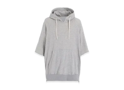 S'YTE Cotton Gauze Short-Sleeved Big Hoodie With Side Zippers "Gray"