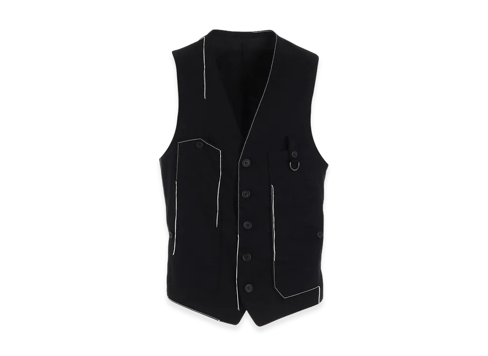 S'YTE Cotton Twill Color Stitching Work Vest "Black"