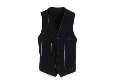 S'YTE Cotton Twill Color Stitching Work Vest "Black"