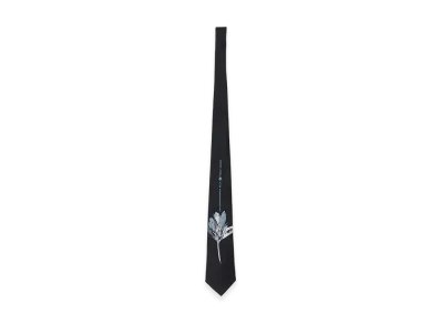 S'YTE x Koichi Iyoda Artwork Printed Silk Tie -Blue Flower- "Black"