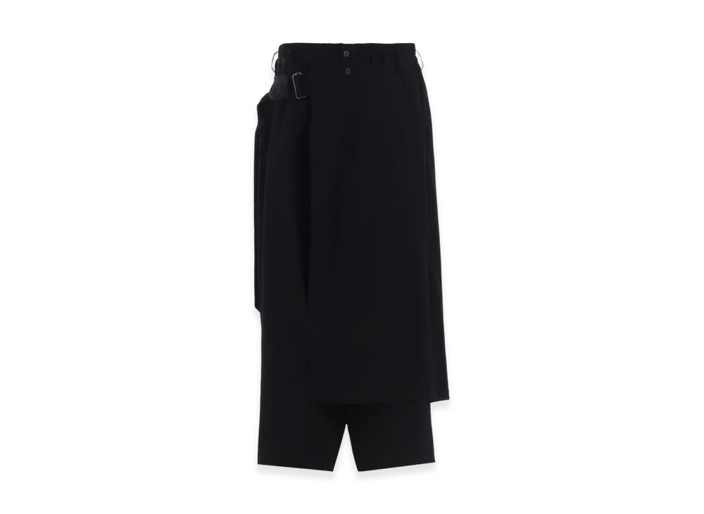 S'YTE Washer Wool Gabardine Wrap Pants "Black"
