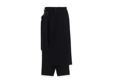 S'YTE Washer Wool Gabardine Wrap Pants "Black"