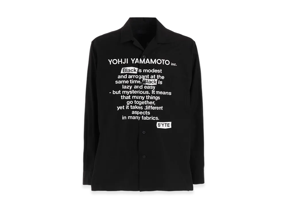 S'YTE Cotton Broad Black Is Modest Message Printed Shirt "Black"