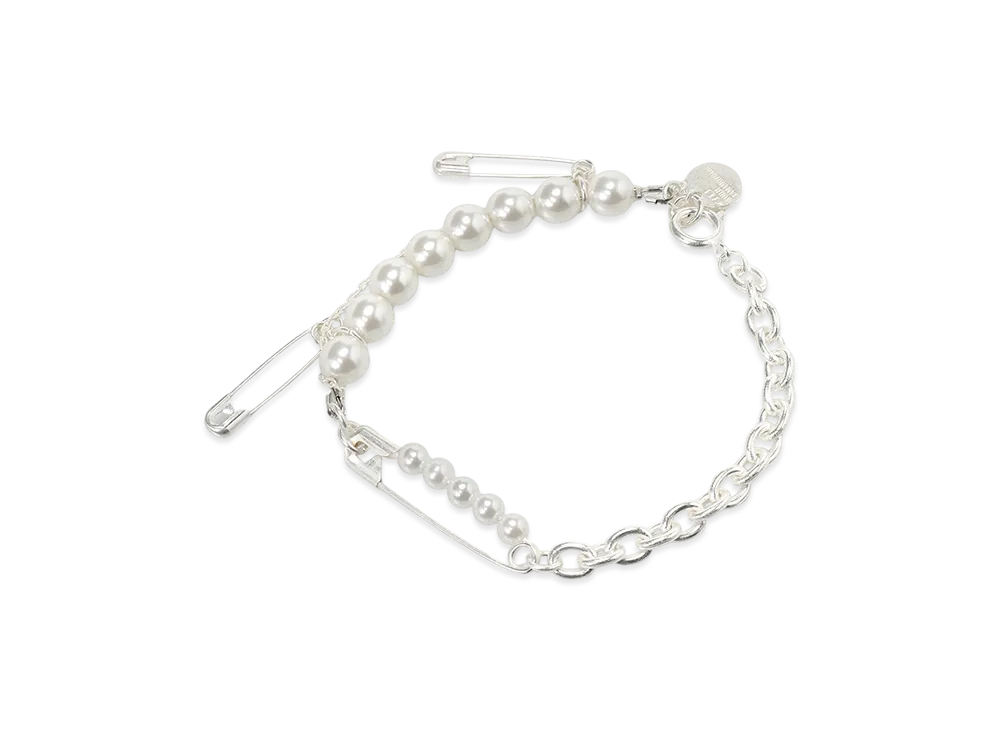 S'YTE Safety Pins Imitation Pearl Bracelet "White"