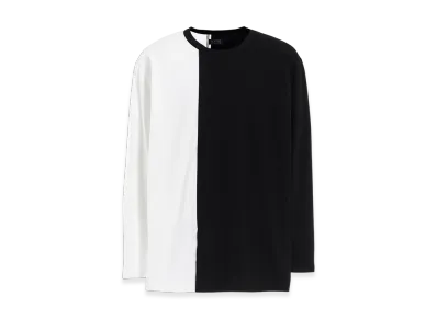 S'YTE Bicolor Long-Sleeved T-Shirt With Hem Slits "Black/White"