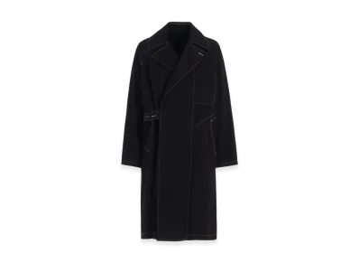 S'YTE Cotton Twill Garment Dyed Tie-Locken Coat "Black"