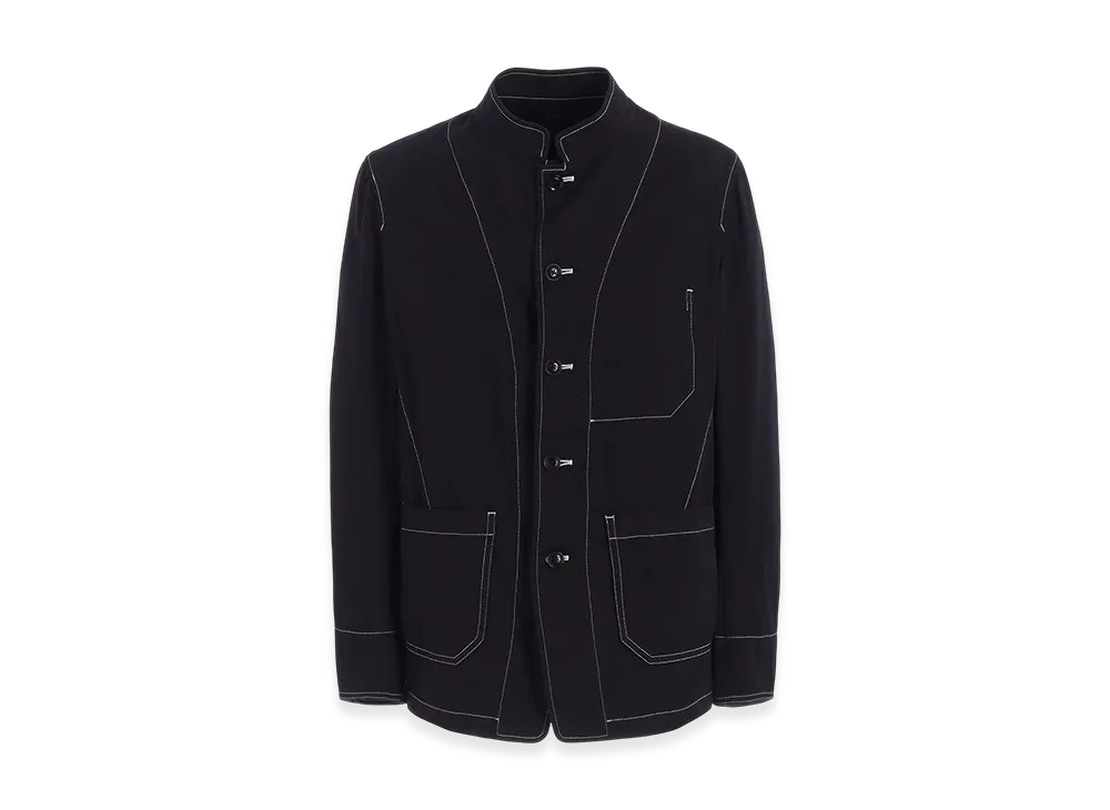 S'YTE Cotton Twill Garment Dyed Stand Collar Jacket "Navy"