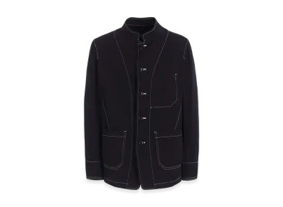S'YTE Cotton Twill Garment Dyed Stand Collar Jacket "Navy"