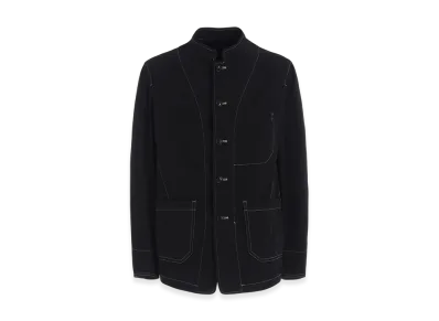 S'YTE Cotton Twill Garment Dyed Stand Collar Jacket "Black"
