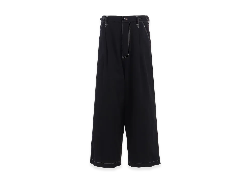 S'YTE Cotton Twill Garment Dyed Suspender Pants "Black"