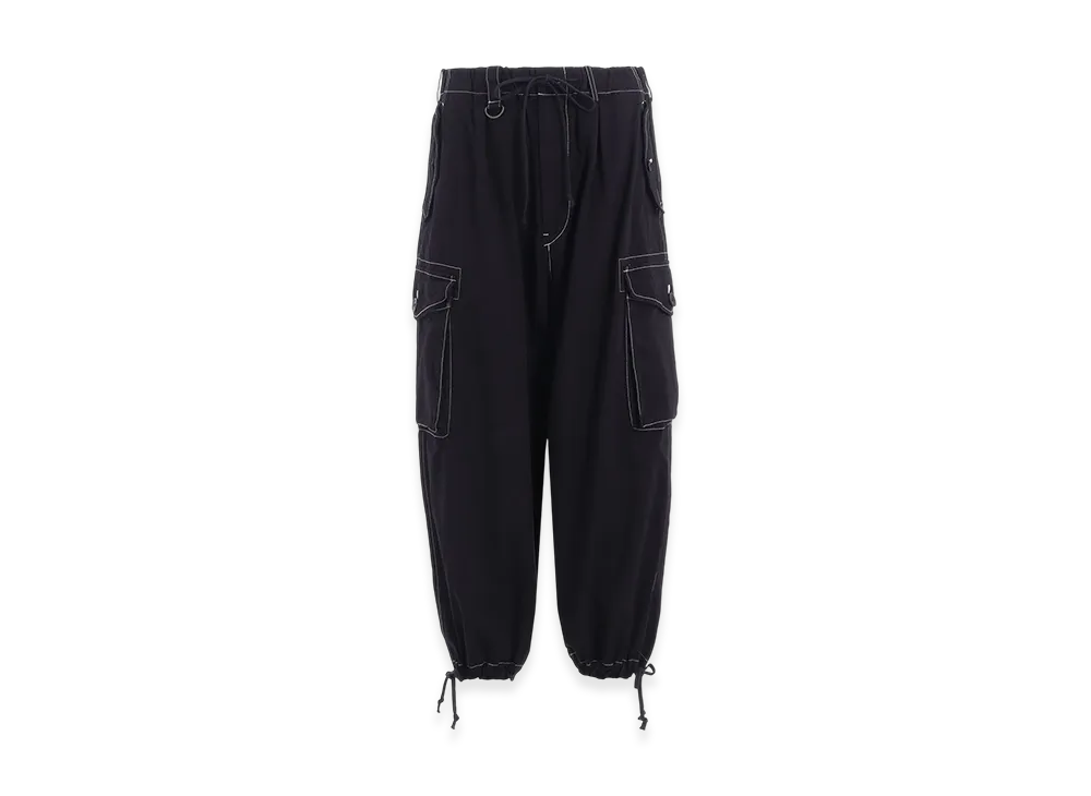S'YTE Cotton Twill Garment Dyed Balloon Cargo Pants "Navy"